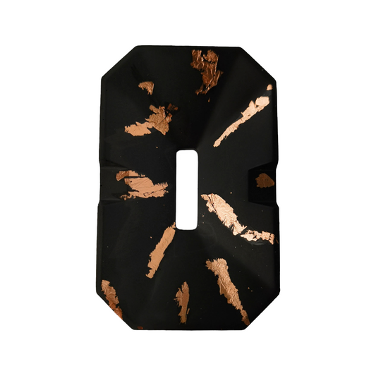 Decorative soap dish with a geometric shape on a white background