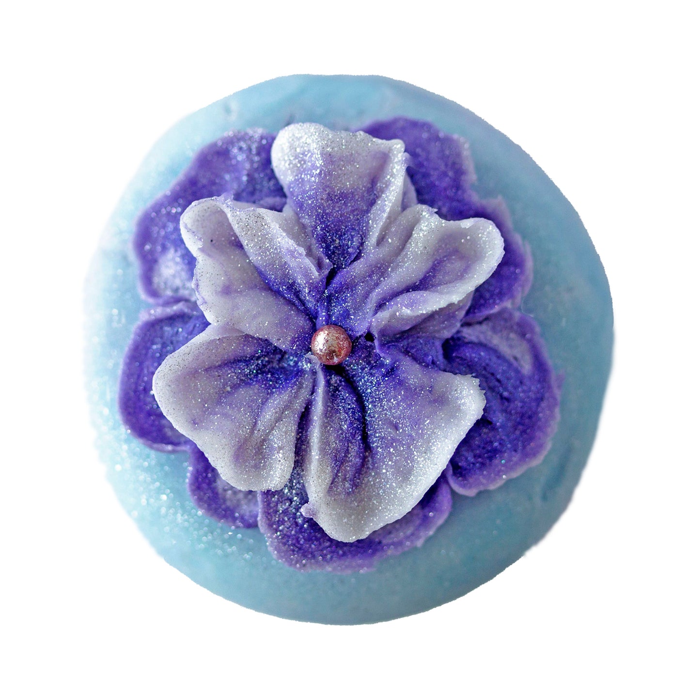 Bubblebath with flower on a white background
